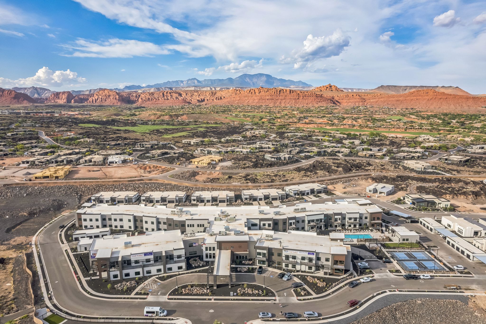 Aerial view of community
