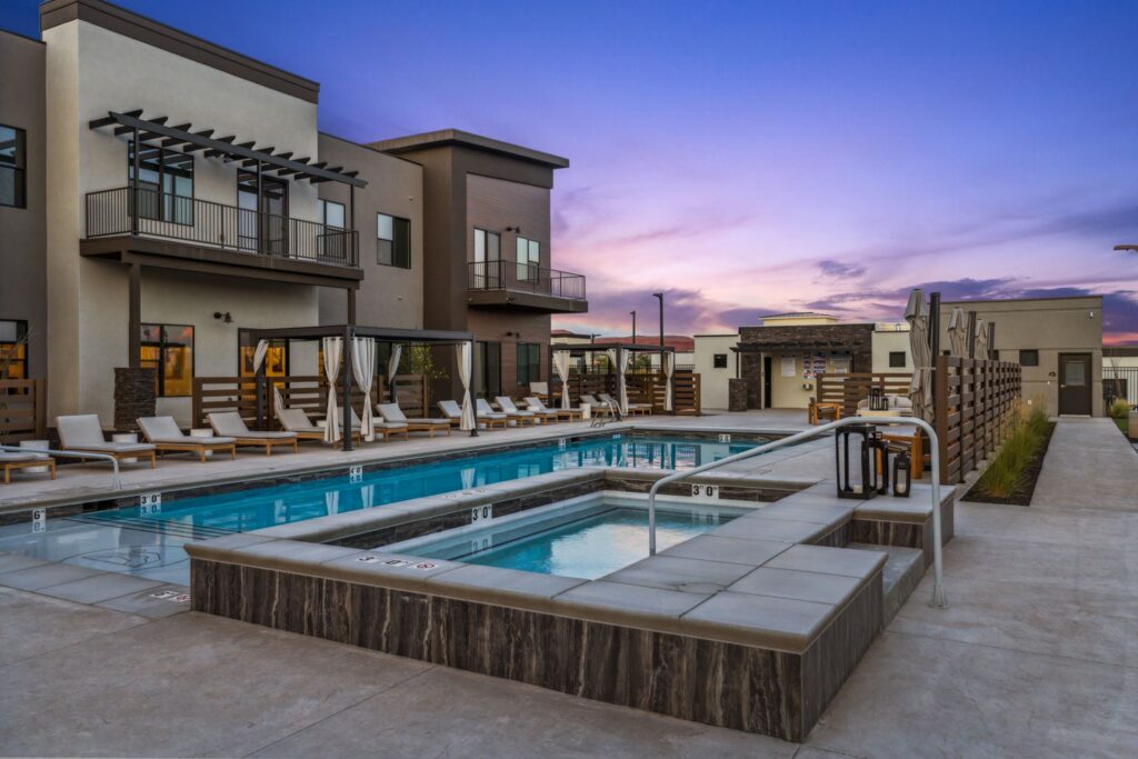 Outdoor pool and spa